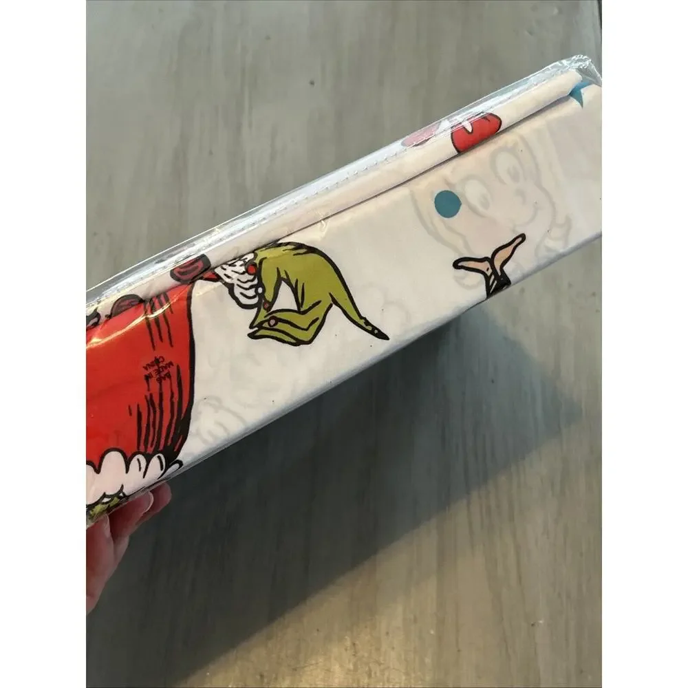 NEW Dr Seuss Grinch Queen Christmas Holiday Sheet Set 4 Piece Flat Fitted
